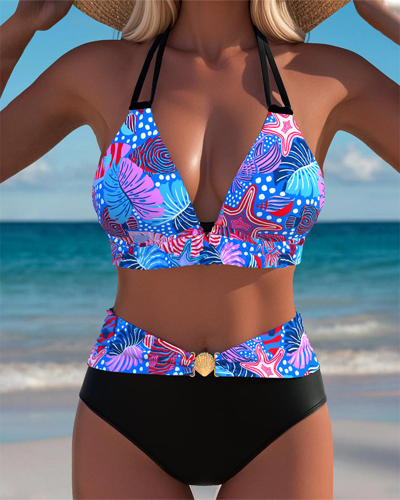 Bikini Sexy Dos Nu Soutien-Gorge Imprimé