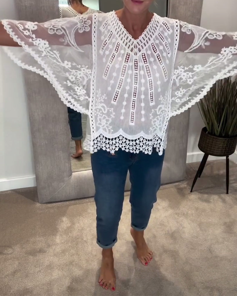 Blouse En V Élégant