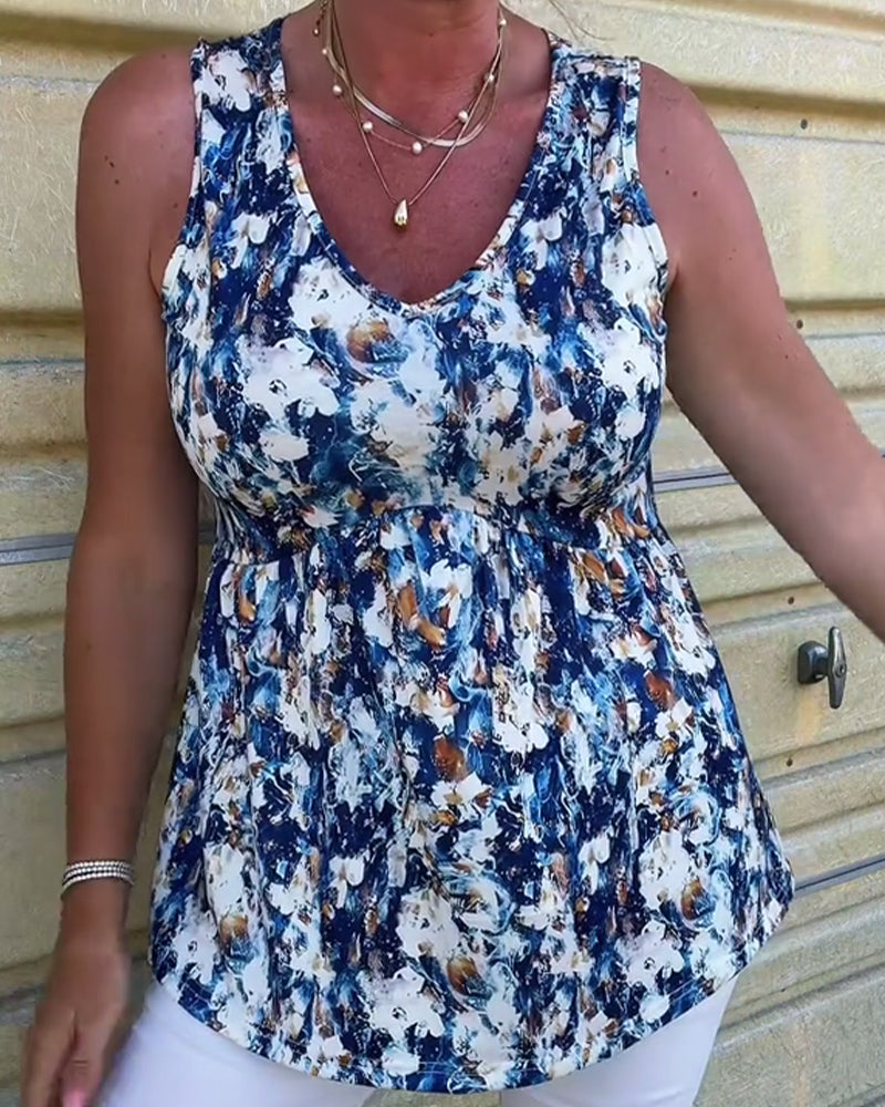 Débardeur Sexy Imprimé Sans Manches