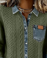 Chemise Manches Longues À Patchwork Jean