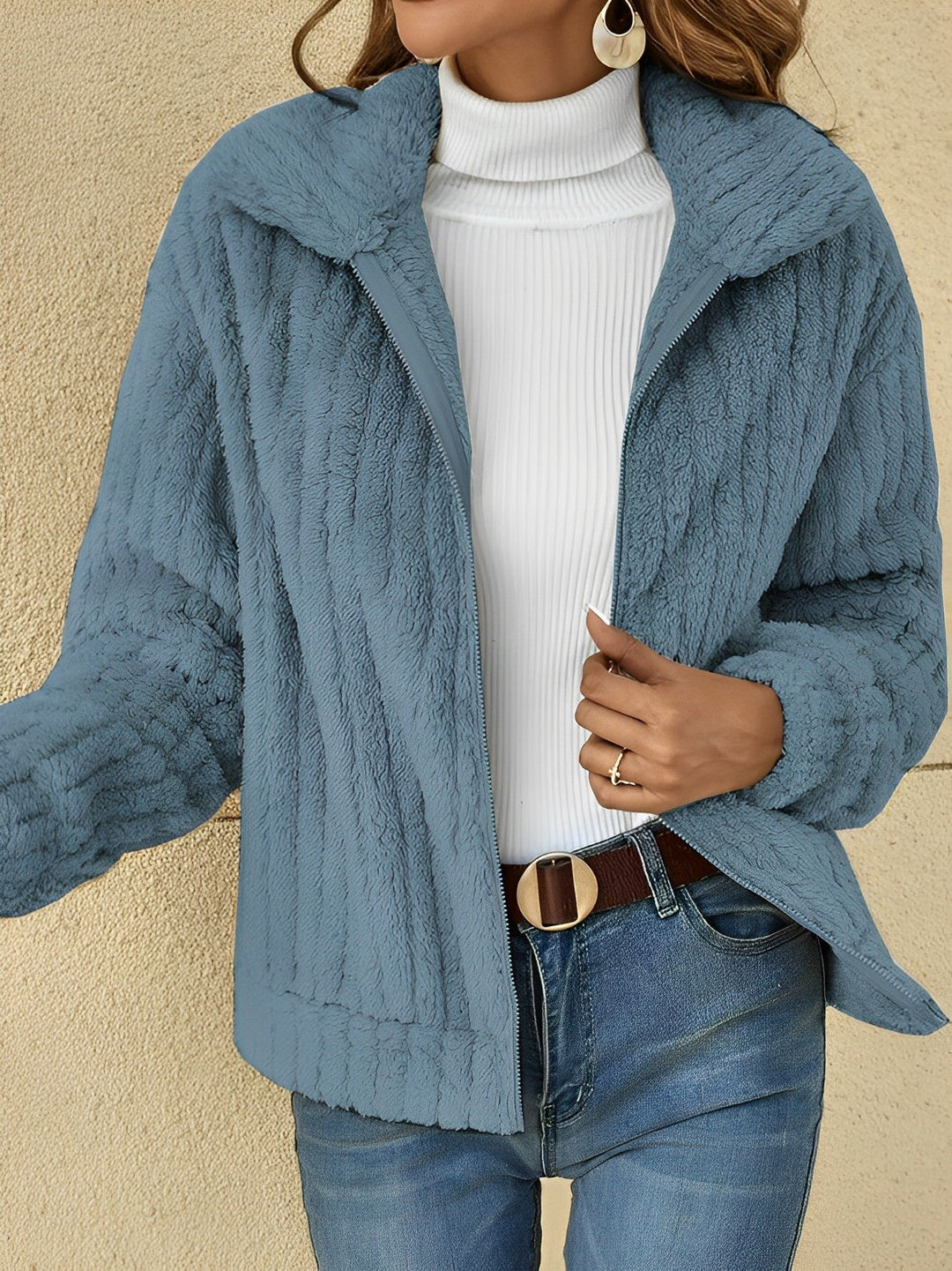Elif | Manteau en peluche au style décontracté et confortable pour femme