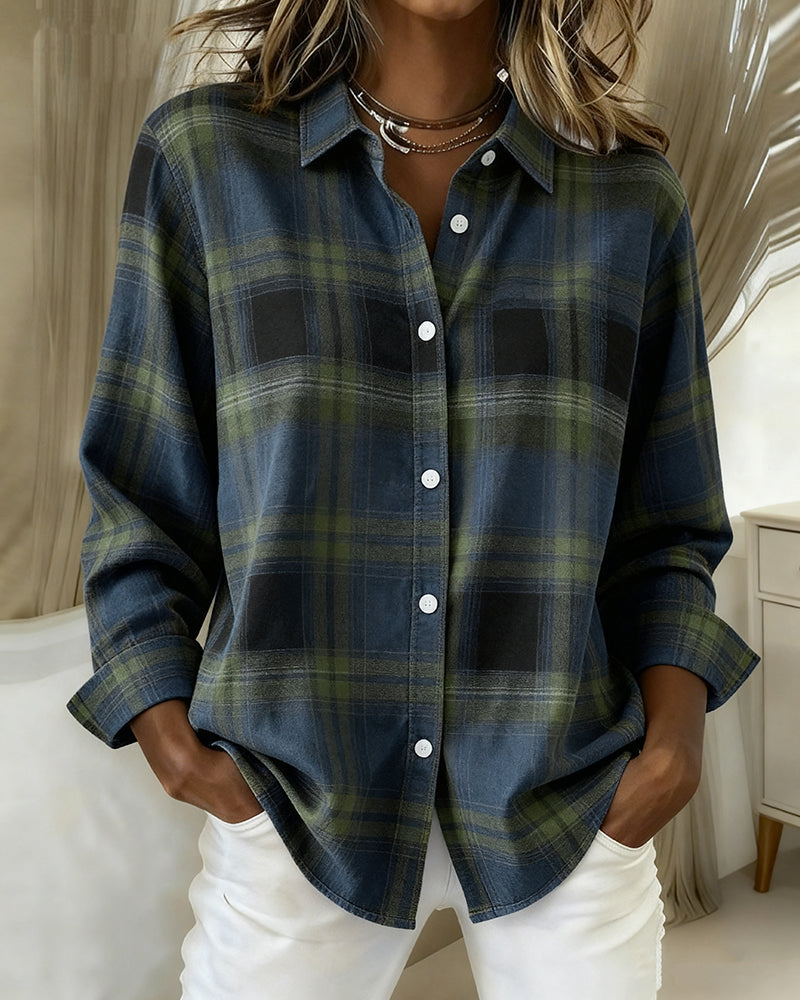 Chemise Avec Motif En Carreaux Et Col Revers