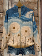 Coralie - Cardigan zippé à imprimé prairie fleurie