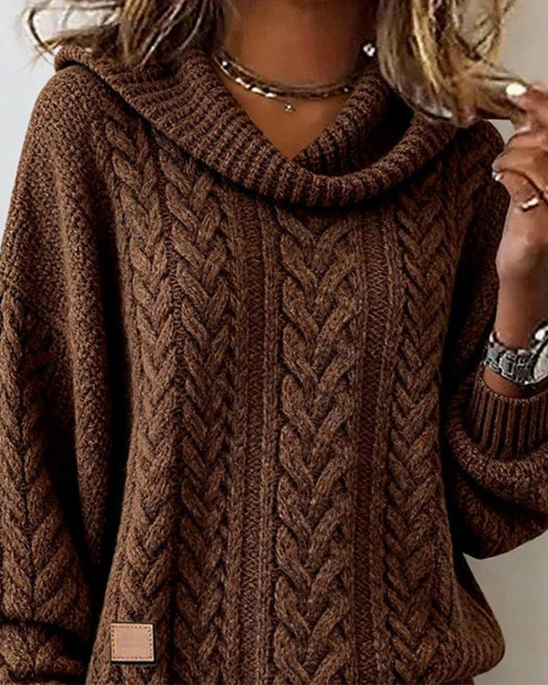 Pull en maille torsadée unie
