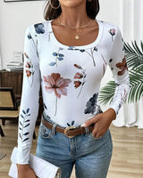 T-Shirt Avec Dessins Floraux Et Design Polyvalent