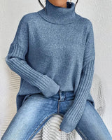 Pull Ample à Col Montant Asymétrique