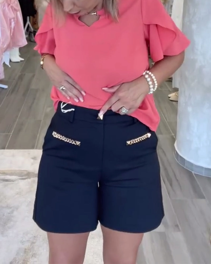Short Orné De Chaîne Décontracté