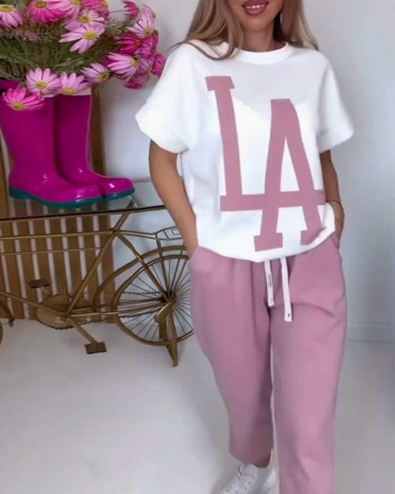 Définir Casual Letter Print Sports