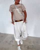 Pantalon Mode Couleur Unie Court