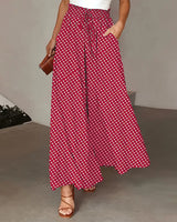 Pantalon Imprimé Pois Long