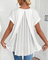 T-Shirt À Manches Courtes Uni Patchwork