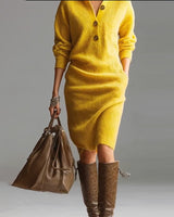 Robe pull décontractée de couleur unie pour l'automne et l'hiver