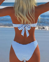 Maillot De Bain Haute Taille Rayé Triangle Deux Pièces