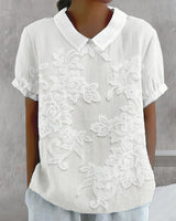 Blouse Avec Col Imprimé Uni