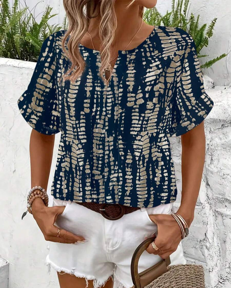 T-Shirt Imprimé Rétro Manches Courtes