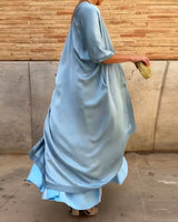 Imprimé Décolleté Ronde Robe Longue Casual Haut Deux Pièces