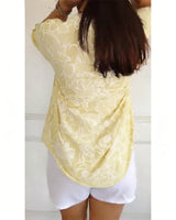 Blouse Col V Boutonnée Imprimée