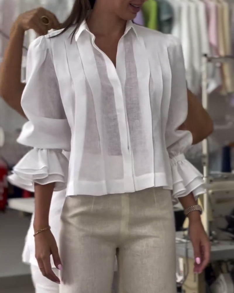 Chemise Manche Bouffante Volant