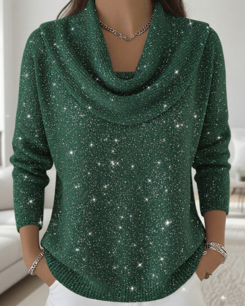 Pull À Col Montant Orné De Paillettes