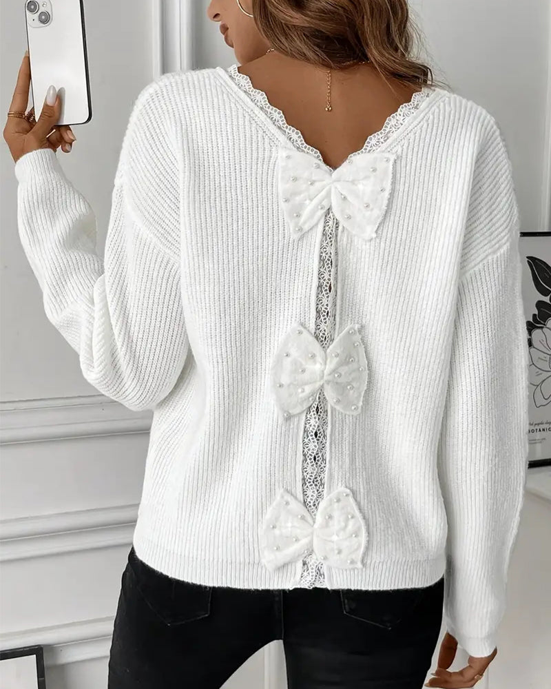 Pull Manches Longues Nœud Dans Le Dos