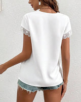 T-Shirt Dentelle Creux Uni