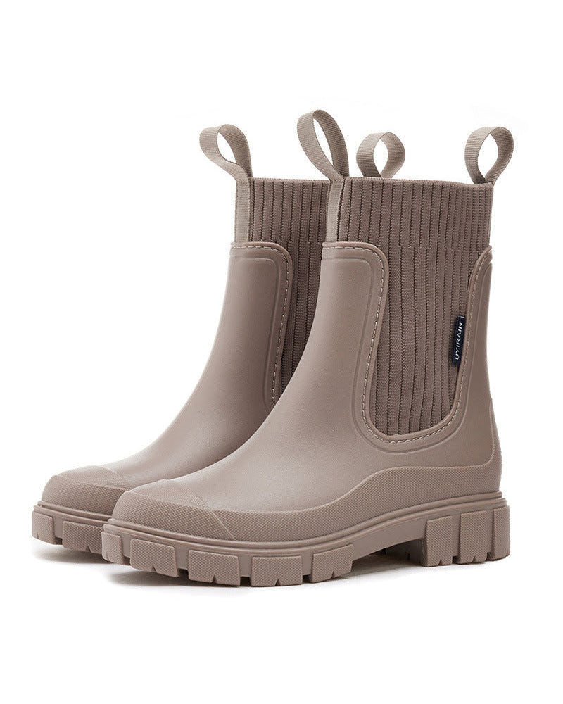 ☔️Bottes Imperméable Anti-Dérapant Semelle Épaisse Mi-Mollet