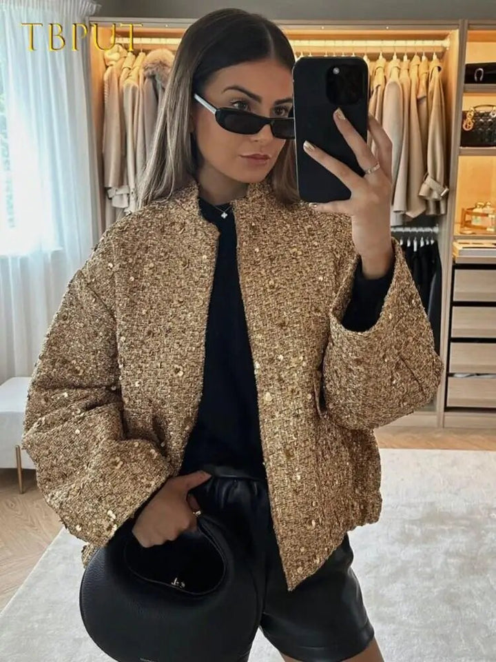 Lisette | Veste bomber femme or pour l&