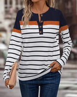 Top Avec Un Motif Rayé Détendu et Une Couleur de Contraste