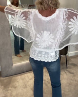 Blouse Brodée Chauve-Souris Dentelle