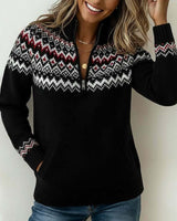 Pull Vintage Demi-Zippé Col