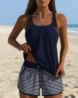 Tankini Simple Rayé Boxer