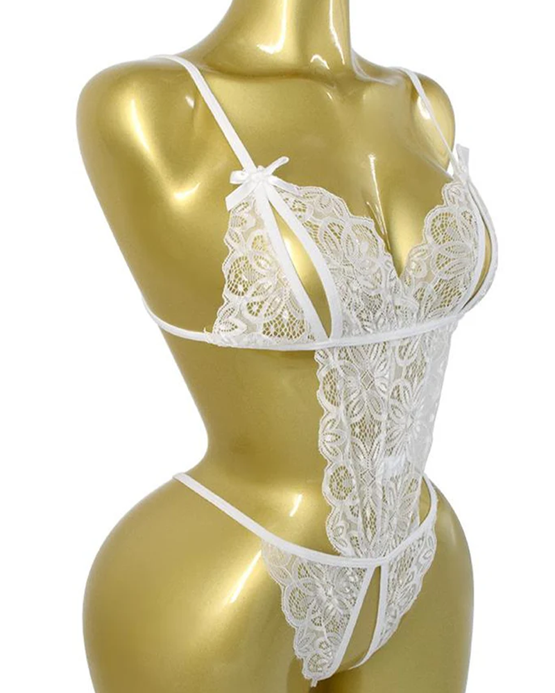 Lingerie Dentelle Nœud Une Pièce Sexy