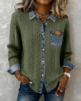 Chemise Manches Longues À Patchwork Jean