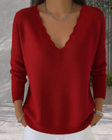 Pull Col En V Doux Tricoté