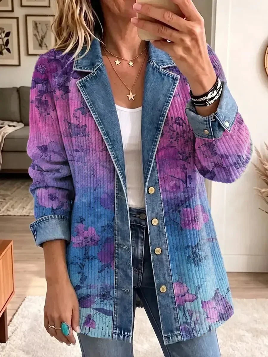 Brooklyn – Veste rétro à motif floral artistique