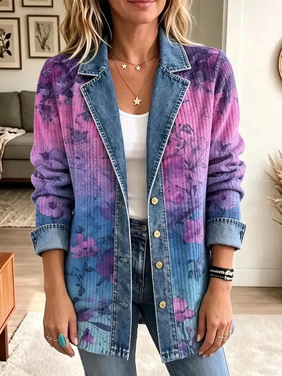 Brooklyn – Veste rétro à motif floral artistique