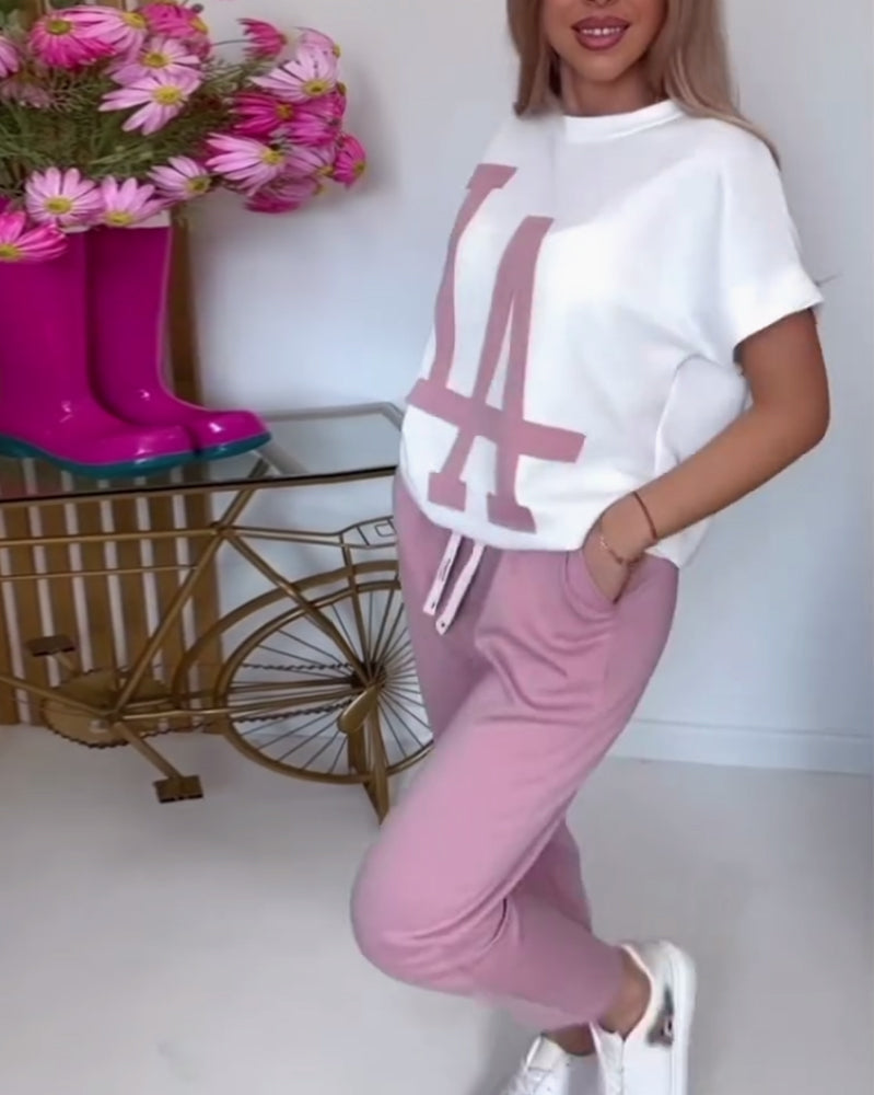 Définir Casual Letter Print Sports