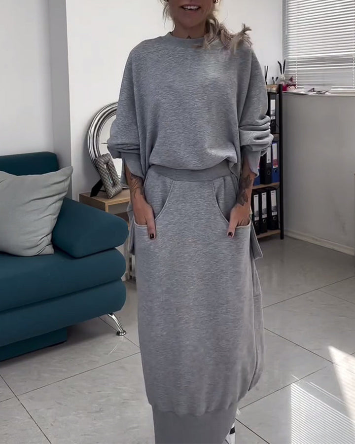 Sweat &amp; Jupe Ensemble Coordonné
