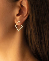 Boucles d'oreilles simples et élégantes en forme de diamant