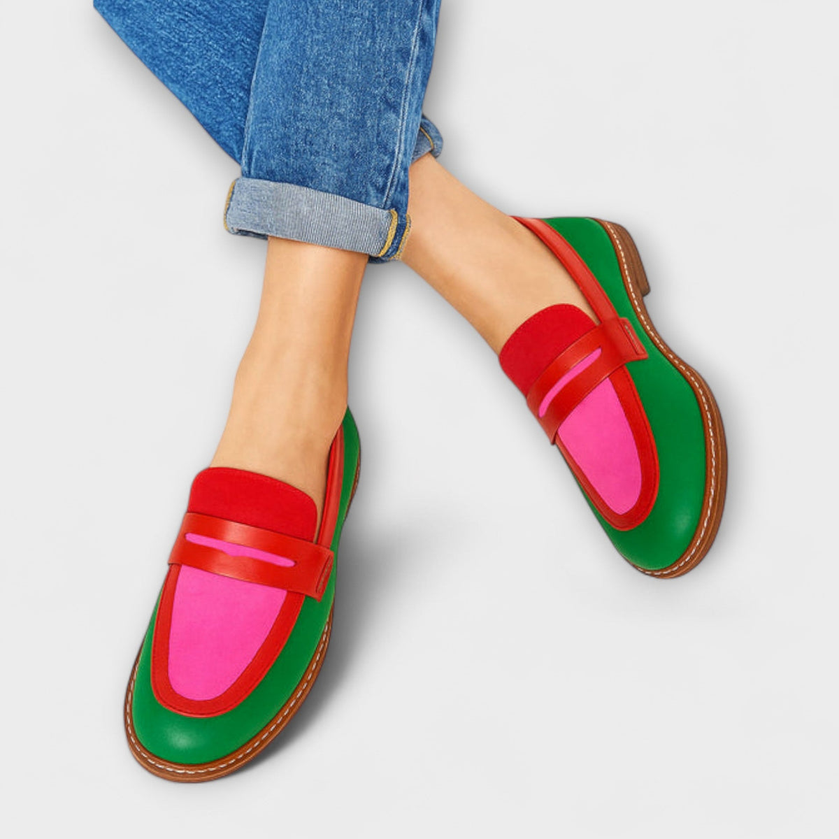 Nyla™ | Mocassins Casual à Contraste