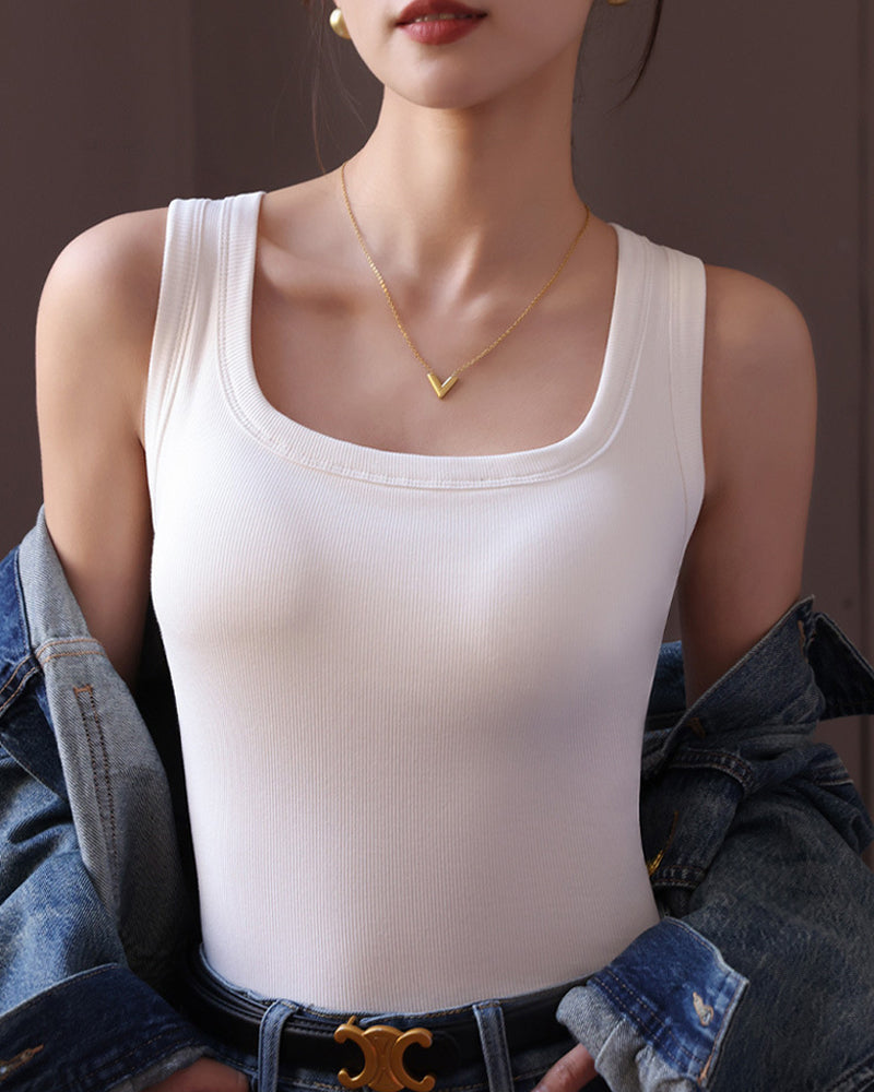 Débardeur Uni Avec Soutien-Gorge Intégré