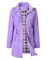 Trench Long Imperméable À Capuche Pour Femme