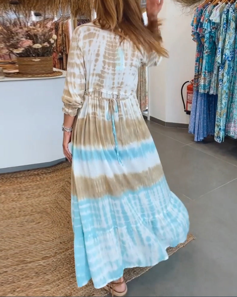 Robe décontractée à bretelles et imprimé contrasté