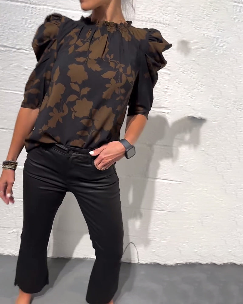 Blouse Manche Bouffante Volant