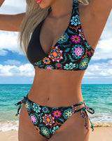 Bikini Deux Pièces Avec Motif Vintage