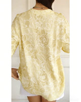 Blouse Col V Boutonnée Imprimée