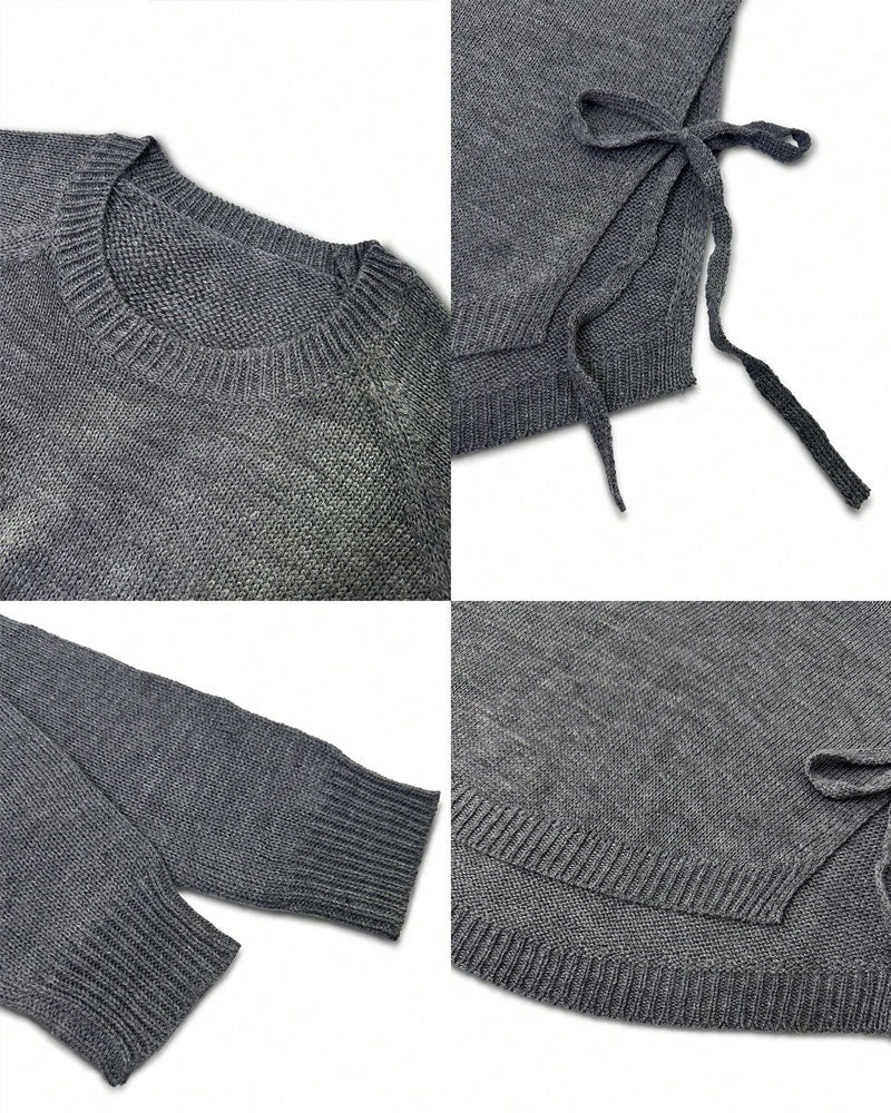 Pull Avec Manches Raglan Et Design De Nœud Latéral