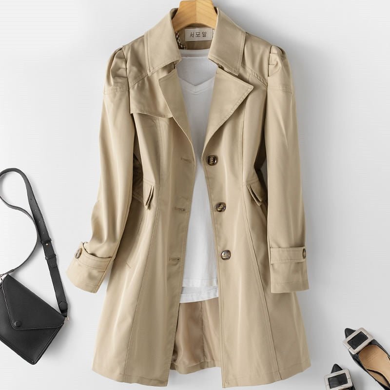 Runa | Manteau trench au style boutonné décontracté pour femme
