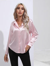 Chemise en Satin Classe Unie