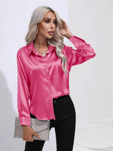Chemise en Satin Classe Unie